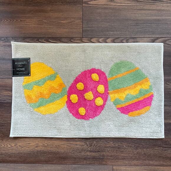 NWT Easter Eggs Bath Mat Colorful Washable Rug Bathroom Mat  Non-Slip Absorbent - Picture 1 of 6